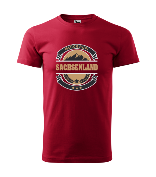 T-Hemd "Glück Auf Sachsenland", lieferbar in S-3XL und 7 Farben